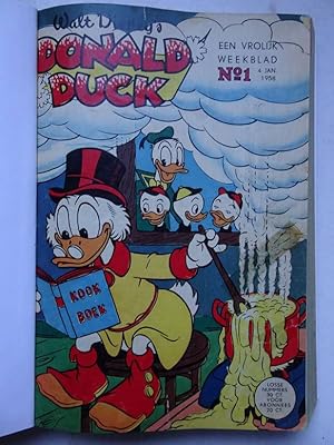 Seller image for Donald Duck. Een vrolijk weekblad. No. 1 t/m 26 1958 (nrs. 5 en 15 ontbreken). In 1 band. for sale by Antiquariaat De Boekenbeurs