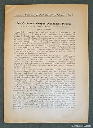 Bild des Verkufers fr Die Orchideen-Gruppe Dichaeinae Pfitzers (Sonderabdruck aus "Orchis", VIII. Jahrgang, Nr. 6). zum Verkauf von Antiquariat Lycaste