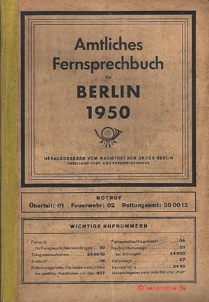 Amtliches Fernsprechbuch für Berlin 1950. Ausgabe Juni 1950. Teil A, Amtliches Fernsprechbuch (AF...