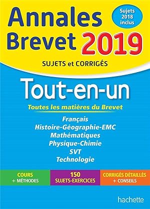 annales brevet ; tout-en-un (édition 2019)