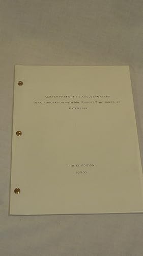 Seller image for Green Plans for Augusta National Golf Club Augusta Georgia for sale by Antiquarian Golf