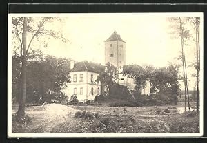 Ansichtskarte Lobkovice, Zamek, Schlosspartie
