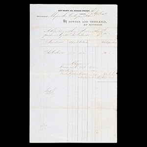 Seller image for Bill of purchase for the Wesleyan City Mission Chapel building, Sussex Street, Sydney, 7 April 1859. for sale by Douglas Stewart Fine Books