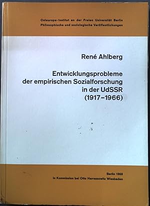 Bild des Verkufers fr Entwicklungsprobleme der empirischen Sozialforschung in der UdSSR (1917 - 1966): Eine wissenschaftliche Analyse zum Verkauf von books4less (Versandantiquariat Petra Gros GmbH & Co. KG)