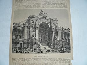 Berlin-Portal des deuschen Parlamentsgebäudes-Entwurf- anno 1872 --Holzstich, Ansicht: 15 x 19 cm.