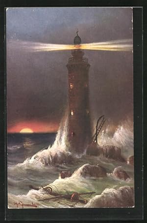 Ansichtskarte Leuchtturm Eddystone im englischen Kanal