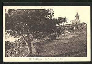 Ansichtskarte Iles Chausey, Le Phare vu des Jardins, Leuchtturm