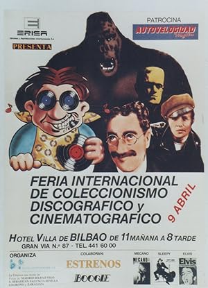 "FERIA DISCOGRAFICO y CINEMATOGRAFICO BILBAO 1989" Avec KING KONG, FRANKENSTEIN, Marlon BRANDO, G...