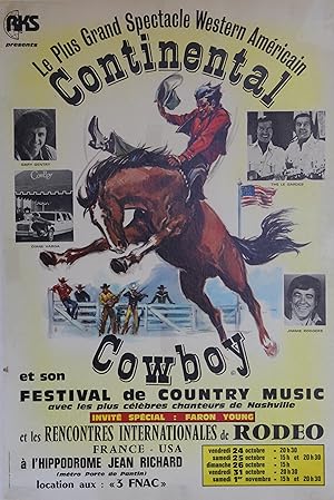 "CONTINENTAL COWBOY et son FESTIVAL de COUNTRY 1980" HIPPODROME JEAN RICHARD Porte de Pantin / Av...