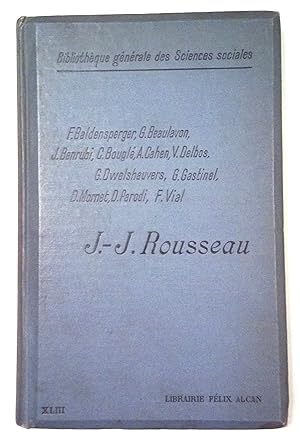 Imagen del vendedor de Jean-Jacques Rousseau leons faites  l'Ecole des Hautes Etudes Sociales. a la venta por Rometti Vincent