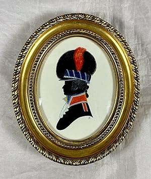 Signed Miniature Silhouette Watercolour Depicting A Trooper 16th Light Kings Dragoons 1794 by J...