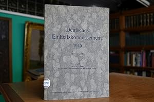 Bild des Verkufers fr Deutsches Einheitskonnossement 1940. Textausgabe. zum Verkauf von Gppinger Antiquariat