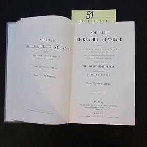 Seller image for Nouvelle Biographie Generale depuis les temps les plus recules jusqu a nos Jours - Tome Trente-Neuvieme: Paaw - Philopemen & Tome Quarantieme: Philoponus - Preval for sale by Bookstore-Online