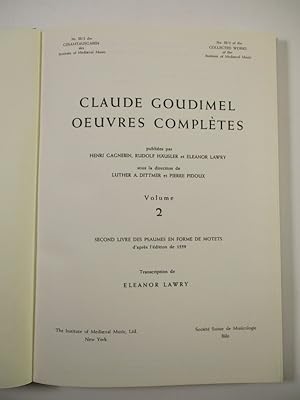 Second Livre Des Psaumes En Forme De Motets d'aprés l'édition de 1559. (= Claude Goudimel Oeuvres...