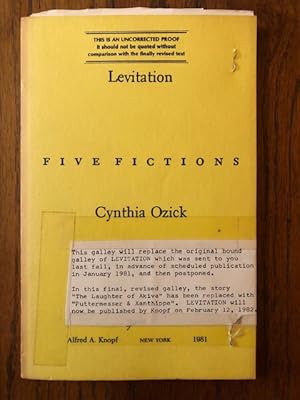 Seller image for LEVITATION: Five Fictions (Uncorrected Proof) for sale by Lost Horizon Bookstore