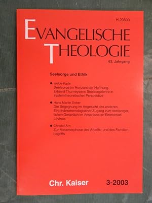 Bild des Verkufers fr Evangelische Theologie - 63. Jahrgang - 3-2003 zum Verkauf von Buchantiquariat Uwe Sticht, Einzelunter.