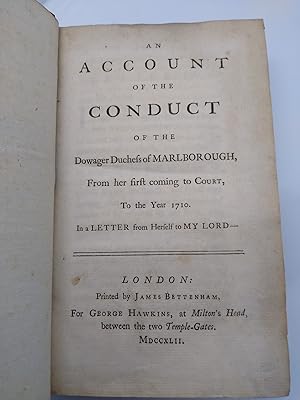 An Account of the Conduct of the Dowager Duchess of Marlborough