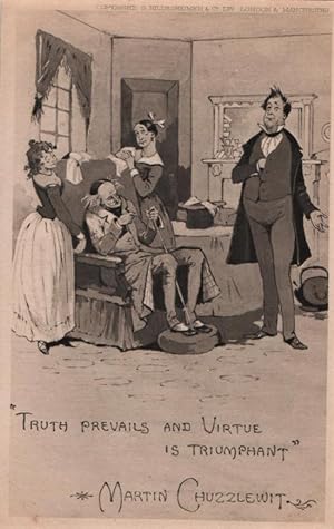 Seller image for Martin Chuzzlewit postcard: Truth Prevails and Virtue is Triumphant for sale by Mobyville