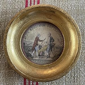 Rare Commemorative PocketWatch Engraved Print. Cornwallis & Washington at Saratoga 1777