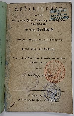 Andeutungen, wie durch eine zweckmäßigere Benutzung der bestehenden Einrichtungen in ganz Deutsch...