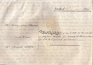Image du vendeur pour Mortgage Indenture of an Estate in the Hamlet of Heigham, Norfolk; from Henry John Mason to Jeremiah Butcher. Single page (29.5 x 24.5 inches) beautifully handwritten, with signatures, stamp and seal. mis en vente par Cosmo Books
