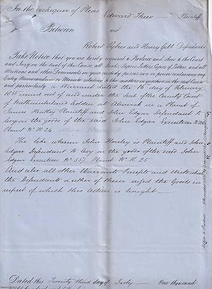 Notices to Produce and Adduce evidence in the case of Edward Thew vs Robert Pybus and Henry Gibb ...