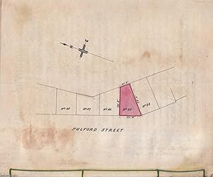 Seller image for Lease of 45 Pulford Street, Pimlico, Middlesex; from the Trustees of the Will of Thomas Cubbitt to Samuel Chivers. Twelve page Indenture (8.5 x 10 inches), entirely handwritten, with colour washed identification plan, signatures, stamps and seals, bound with green ribbon. for sale by Cosmo Books