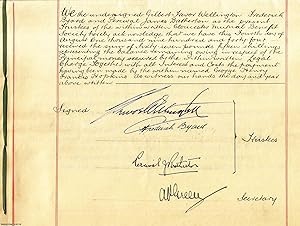 Seller image for Legal Charge of 7 Townsend Street, Cheltenham; from George Henry Francis Hopkins, Wood Machinist and his Guarantor to the Gloucester Mutual Benefit Society. With 1944 final payment details. Six pages (10.5 x 16 inches), handwritten with signatures, ink seals and stamp, bound with green ribbon. for sale by Cosmo Books