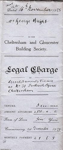 1928 Legal Charge/Mortgage on 31 Portland Square, Cheltenham; between George Wright and Cheltenha...