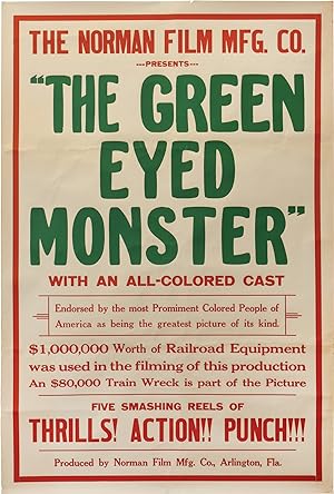 Bild des Verkufers fr The Green-Eyed Monster (Original one sheet poster for the 1919 silent film) zum Verkauf von Royal Books, Inc., ABAA