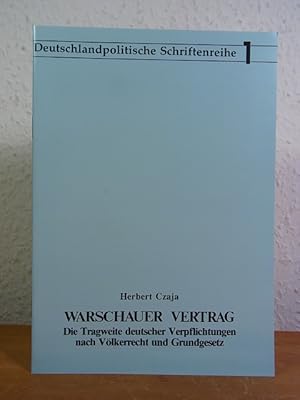 Imagen del vendedor de Warschauer Vertrag. Die Tragweite deutscher Verpflichtungen nach Vlkerrecht und Grundgesetz a la venta por Antiquariat Weber