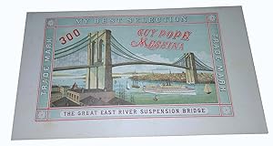 Cromolitografia THE GREAT EAST REVER SUSPENSION BRIDGE Ponte Brooklyn New York Rodi Garganico