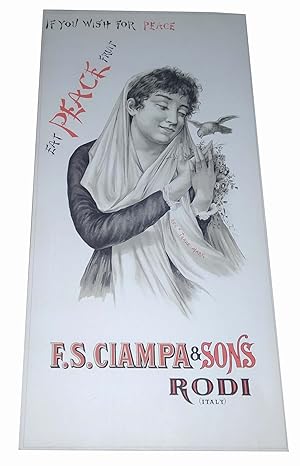 F.S. Ciampa & Sons Rodi Garganico Eat Peace fruit Cromolitografia pubblicitaria