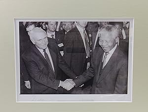Nelson Mandela & President de Klerk b&w photograph signed by both leaders