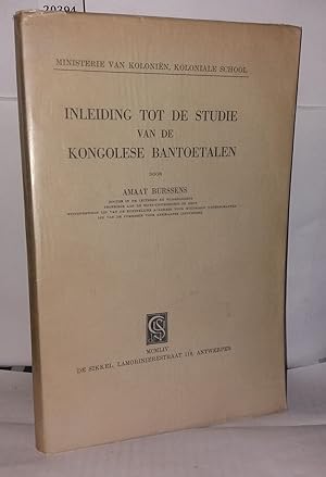 Immagine del venditore per Inleiding tot de studie van de kongolese bantoetalen venduto da Librairie Albert-Etienne