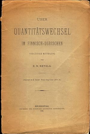 Seller image for ber Quantittswechsel im Finnisch-Ugrischen Vorlufige Mitteilung for sale by avelibro OHG