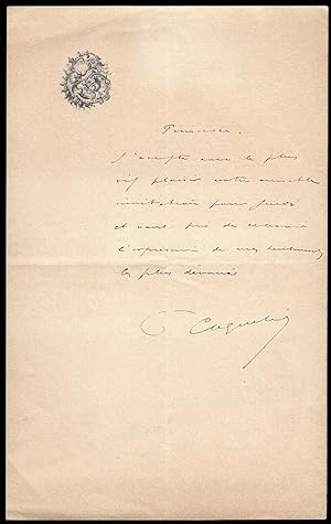 Autografo attore (Cyrano de Bergerac) Benoit Constant Coquelin (1841 - 1909)