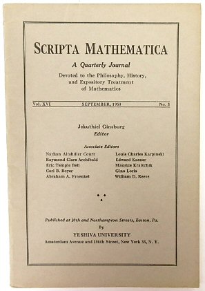 Scripta Mathematica: Vol. XVI, No.3