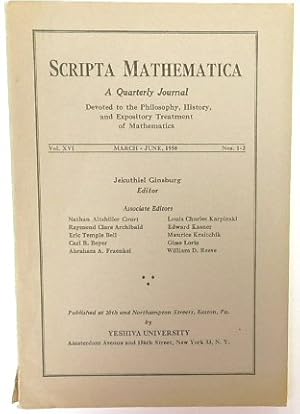 Scripta Mathematica: Vol. XVI, Nos.1-2