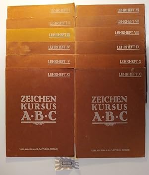 Immagine del venditore per Zeichenkursus A B C. Lehrhefte I - XII. Lehrhefte I - XII: (Heft I: Vorrede; Das Werkzeug des Knstlers und seine Verwendung; Heft II: Die Blume, die Pflanze; Heft III: Der menschliche Krper; Heft IV: Die Perspektive; Heft V: Kopf und Gesicht; Heft VI: Licht und Schatten; Heft VII: Die Landschaft; Heft VIII: Der menschliche Krper. Kursus fr Fortgeschrittene; Heft IX: Die Tiere; Heft X: Die Perspektive. Kursus fr Fortgeschrittene; Heft XI: Dekoration und Farbe; Heft XII: Die Komposition. venduto da Druckwaren Antiquariat