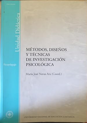 Bild des Verkufers fr METODOS, DISEOS Y TECNICAS DE INVESTIGACION PSICOLOGICA. zum Verkauf von Libreria Lopez de Araujo