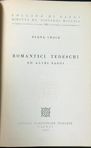 Bild des Verkufers fr Romantici tedeschi ed altri saggi zum Verkauf von Librodifaccia