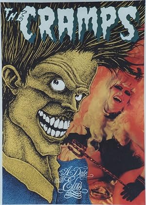 "THE CRAMPS / A DATE WITH ELVIS" Affiche originale entoilée (1986)