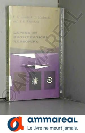 Image du vendeur pour Lapses in Mathematical Reasoning (Commonwealth Library) mis en vente par Ammareal