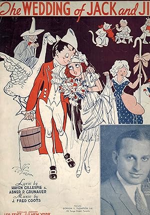 The Wedding of Jack and Jill - Vintage Sheet Music Ben Bernie Cover