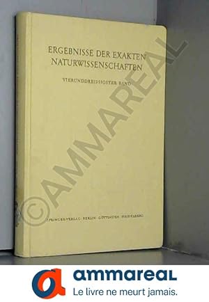 Seller image for Ergebnisse der exakten Naturwissenschaften. Band 34. for sale by Ammareal