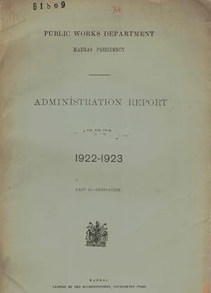 Administration Report for the year 1922-23 Part II. Irrigation