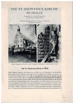 Bild des Verkufers fr Die St.-Dionysius-Kirche in Holle. zum Verkauf von Dobben-Antiquariat Dr. Volker Wendt