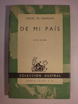 Imagen del vendedor de De mi pas. Descripciones, relatos y artculos de costumbres ( Austral 336 ) a la venta por Librera Antonio Azorn