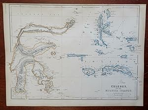 Indonesia Celebes Maluku Islands Indonesia Molucca 1860 Weller large color map